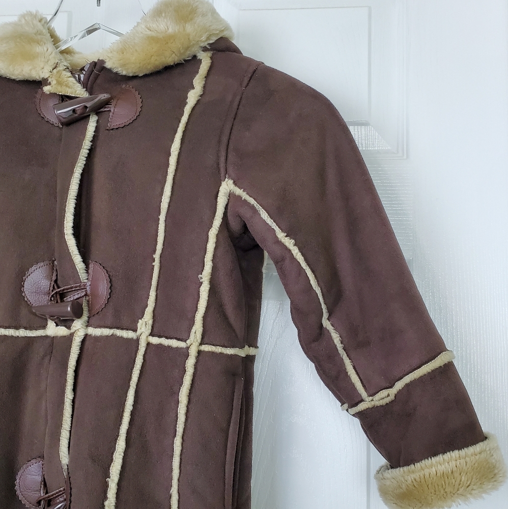 Arizona girls brown suede hooded jacket size 5/6